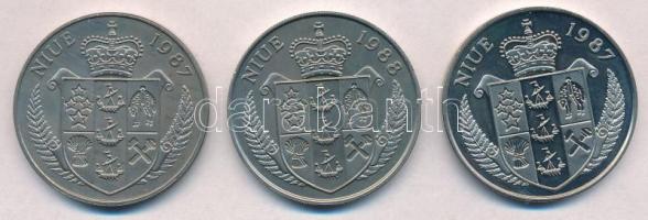 Niue 1987. 5$ Cu-Ni "Boris Becker" + 5$ Cu-Ni "Steffi Graf" + 1988. 5$ Cu-Ni &qu...