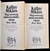 Kállay Miklós: Magyarország miniszterelnöke voltam. 1-2. kötet. 1942-1944. Extra Hungariam. Bp., 199...
