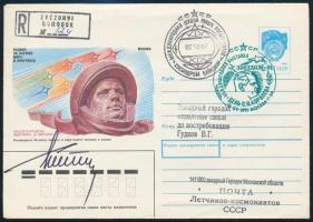 German Tyitov (1935-2000) szovjet űrhajós aláírása emlékborítékon /  Signature of German Titov (1935-2000) Soviet astronaut on envelope