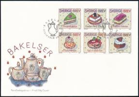 Sütemény bélyegfüzetlap FDC-n, Cake stam-booklet sheet on FDC