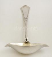 Ezüst(Ag) szószos kanál, jelzett, h: 18 cm, nettó: 75,9 g