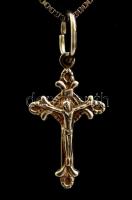 Ezüst(Ag) venezianer nyaklánc + kereszt függő, jelzett, h: 40,5 cm, nettó: 2,6 g