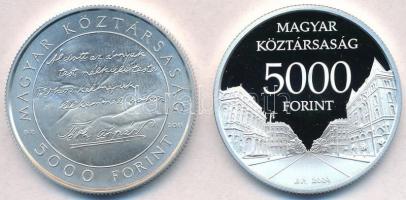 2009. 5000Ft Ag "Világörökség helyszínek: Budapest" + 2011. 5000Ft Ag "Tóth Árpád&quo...