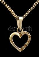 Ezüst(Ag) csavart nyaklánc szív függővel, jelzett, h: 43 cm, bruttó: 3,4 g