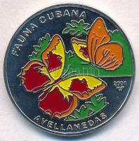 Kuba 2001. 1P Cu-Ni "Avellaneda pillangó" egyik oldalon festett multicolor érme T:1- Cuba 2001. 1 Peso Cu-Ni "Avellaneda Butterfly" one side painted multicolor C:AU Krause KM#847