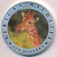 Libéria 2002. 10$ Cu-Ni Afrikai vadak - Zsiráf multicolor T:PP  Liberia 2002. 10 Dollars Cu-Ni African Wildlife - Giraffe multicolor C:PP