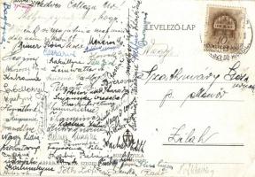 Boldog húsvéti ünnepeket! Aláírásokkal / Easter greeting art postcard with signatures s: Bozó (EK)