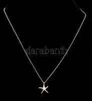 Ezüst(Ag) vékony anker nyaklánc tengeri csillag alakú medállal, jelzett, h: 41 cm, nettó: 3,4 g
