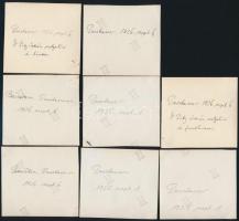 1935-1936 Ópusztaszer, Vitézi ünnepség az Árpád-emlékműnél, 8 db hátoldalon feliratozott fotó, 6x6 c...