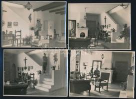 1949-1950 Nagypolgári lakásbelsők, 8 db fotó, 11x8 cm