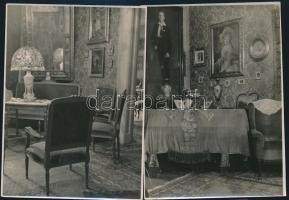 1949-1950 Nagypolgári lakásbelsők, 8 db fotó, 11x8 cm