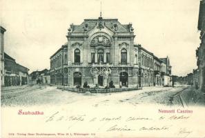 Szabadka, Subotica; Nemzeti Kaszinó. Hans Nachbargauer kiadása / casino, street view (apró szakadás / tiny tear)