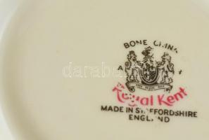 Royal Kent angol porcelán csésze és alj, matricás, jelzett, hibátlan, d: 7,5 és 13 cm