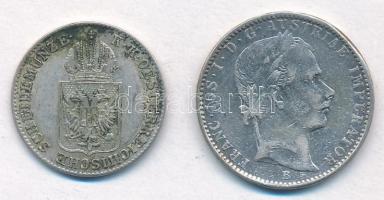 1859B 1/4Fl Ag "Ferenc József" + Ausztria 1848A 6kr Ag T:2-
Hungary 1/4 Florin Ag "F...
