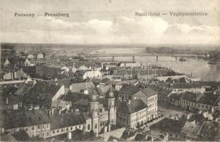 Pozsony, Pressburg, Bratislava; látkép zsinagógával / panorama view with synagogue