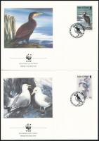 WWF Seabirds stripe of 4 + 4 FDC WWF: Tengeri madarak sor 4-es csíkban + 4 db FDC