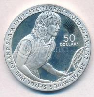 Niue 1989. 50$ Ag "1988 Olimpia - Steffi Graf" T:1-(PP) Niue 1989. 50 Dollars Ag "1988 Olympics - Steffi Graf" C:AU(PP) Krause KM#44