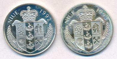 Niue 1992. 5$ Ag "1996 Olimpia" + 1993. 5$ Ag "Óvjuk a Világunkat!" T:PP,1-(PP) ...