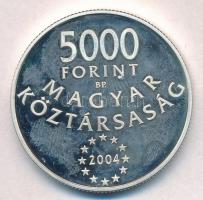 2004. 5000Ft Ag "Magyarország az Európai Unió tagja" tanúsítvánnyal T:1(PP) ujjlenyomat, p...
