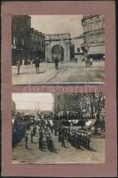 cca 1910-1920 Magyar haditengerészettel, hajózással kapcsolatos fotók, 4 db, albumlapra ragasztva, 9...