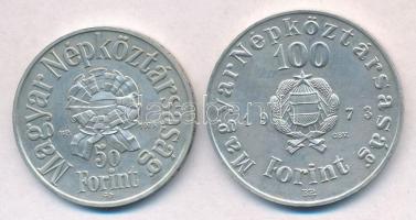 1973. 50Ft Ag + 100Ft Ag "Petőfi" pár T:BU 
Adamo EM41, EM42