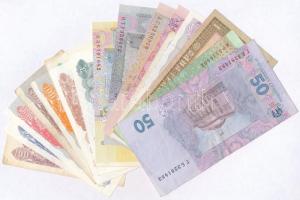 Ukrajna vegyes bankjegy tétel (18xklf) T:I-III
Ukraine mixed banknote lot (18xdiff) C:UNC-F