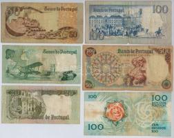 Portugália vegyes bankjegy tétel (6xklf) T:III,III-
Portugal mixed banknote lot (6xdiff) C:F,VG