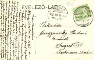 Nagyszentmiklós, Sannicolau Mare; Sas utca. rózsás keret / street view. Art Nouveau rose frame (EK)