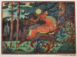 Magyar hun mondák Helbing Ferenc képeivel. Bp.,én., Rigler József Ede Papírneműgyár R.-T. kiadása és...