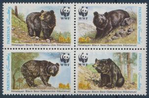 WWF: Örvös medve sor 4-es tömbben, WWF Asian black bear set blocks of 4