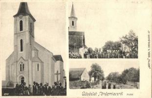1910 Badacsonytördemic, Nemestördemic, Tördemic; Római katolikus templom, utcakép, csoportképek a falubeliekkel. Anitta kiadása (EK)