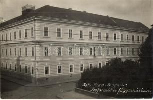 1940 Szatmárnémeti, Szatmár, Satu Mare; Református főgimnázium / grammar school. photo + 1940 Szatmárnémeti visszatért So. Stpl.
