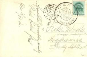 1940 Dés, Dej; Református templom, Hungária szálloda és étterem / church, hotel and restaurant. phot...