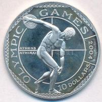 Cook-szigetek 2001. 10$ Ag  "Olimpia 2004" T:1-(PP) Cook Islands 2001. 10 Dollars Ag "Olympic Games 2004" C:AU(PP) Krause KM#473