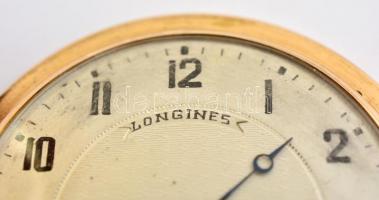 Longines duplafedelű 14K arany zsebóra, szép, működő állapotban, A tok súlya 42g, a zsebóra összesen...