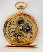 Longines duplafedelű 14K arany zsebóra, szép, működő állapotban, A tok súlya 42g, a zsebóra összesen...