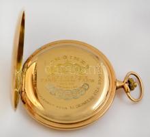 Longines duplafedelű 14K arany zsebóra, szép, működő állapotban, A tok súlya 42g, a zsebóra összesen...