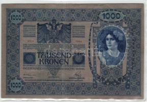 Ausztria/Osztrák-Magyar Bank 1902. 1000K rózsaszín papíron, piros, függőleges "Deutschösterreic...