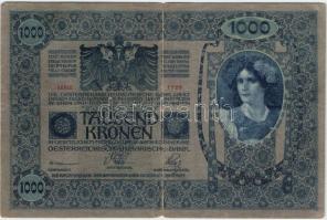 Ausztria/Osztrák-Magyar Bank 1902. 1000K piros, függőleges "Deutschösterreich" fny-sal T:III