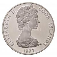 Cook-szigetek 1977. 25$ Ag "Ezüst Jubileum" T:1-(PP) Cooks Islands 1977. 25 Dollars Ag "Silver Jubilee" C:AU(PP) Krause KM#18