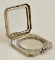 Moszkva dombornyomott képes fém púderes dobozka, eredeti papír dobozában, tükörrel, 5,5x5,5 cm