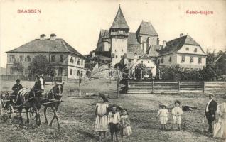 Bázna, Felsőbajom, Baiumul de Sus, Baassen, Bazna; Erődtemplom. Fritz Guggenberger kiadása / castle church (EK)