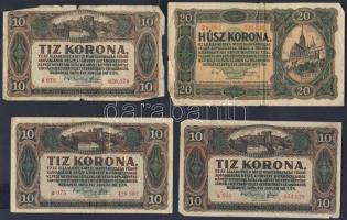 Kis korona tétel 1902-23. 20f (1x), 50f (1x), 1K (3x), 2K (8x), 10K (6x), 20K (4x), 100K (2x), 1000K...