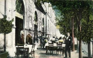 Mostar, Hotel Bahn-Restaurant / railway restaurant and hotel, waiters (EK)