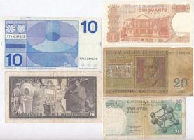 Vegyes: 5db-os belga, luxemburgi és holland bankjegy tétel, mindf klf T:vegyes
Mixed: 5pcs of Belgi...