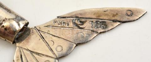 Ezüst halak. Két darab piranja. Élethűen, ízenként mozgatható testtel. Jelzett kézimunka / Silver pi...