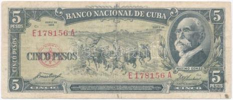 Kuba 1958. 5P T:III- Cuba 1958. 5 Pesos C:VG Krause 91