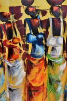 Olvashatatlan jelzéssel: Dél-afrikai piac, olaj, vászon, felcsavarva, 74x104 cm