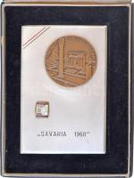 Iván István (1905-1968) 1968. Colonia Claudia Savaria XLIII - Savaria 1968 Br emlékérem egy nagyobb fém lapon, eredeti tokban (100x147mm) T:2