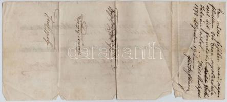 Pápa 1878. váltó 2400 osztrák értékű forintról, hátoldalon kézírásos megjegyzéssel T:IV